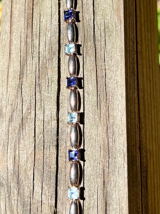 Jewelry - Blue and Sterling Silver Tennis Bracelet - Women Jewelry
